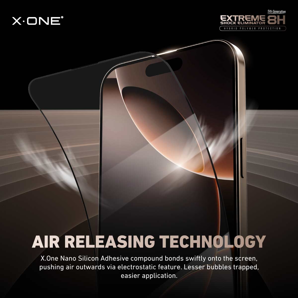 X.One Hybrid Polymer Impact Screen Protector with Installer Kit