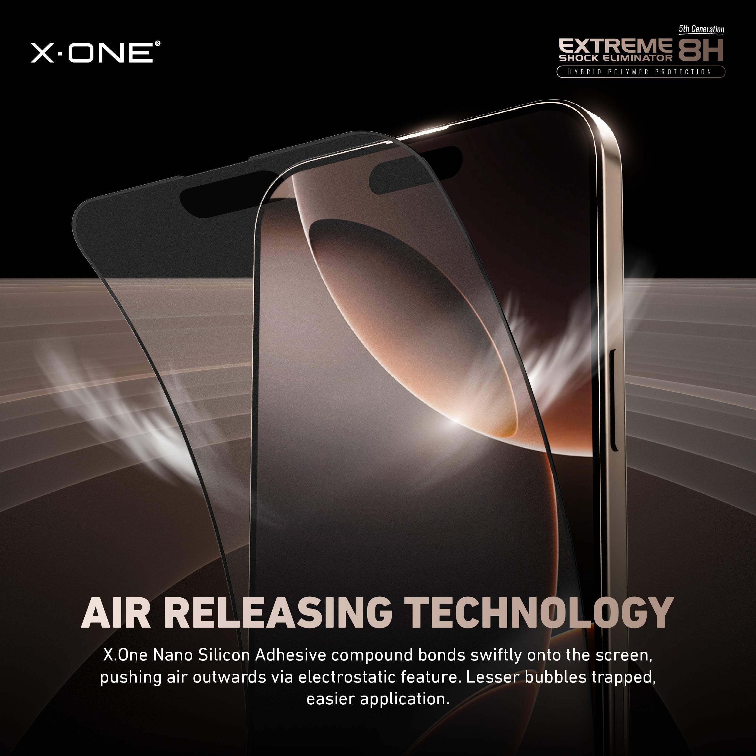 X.One Hybrid Polymer Impact Screen Protector with Installer Kit