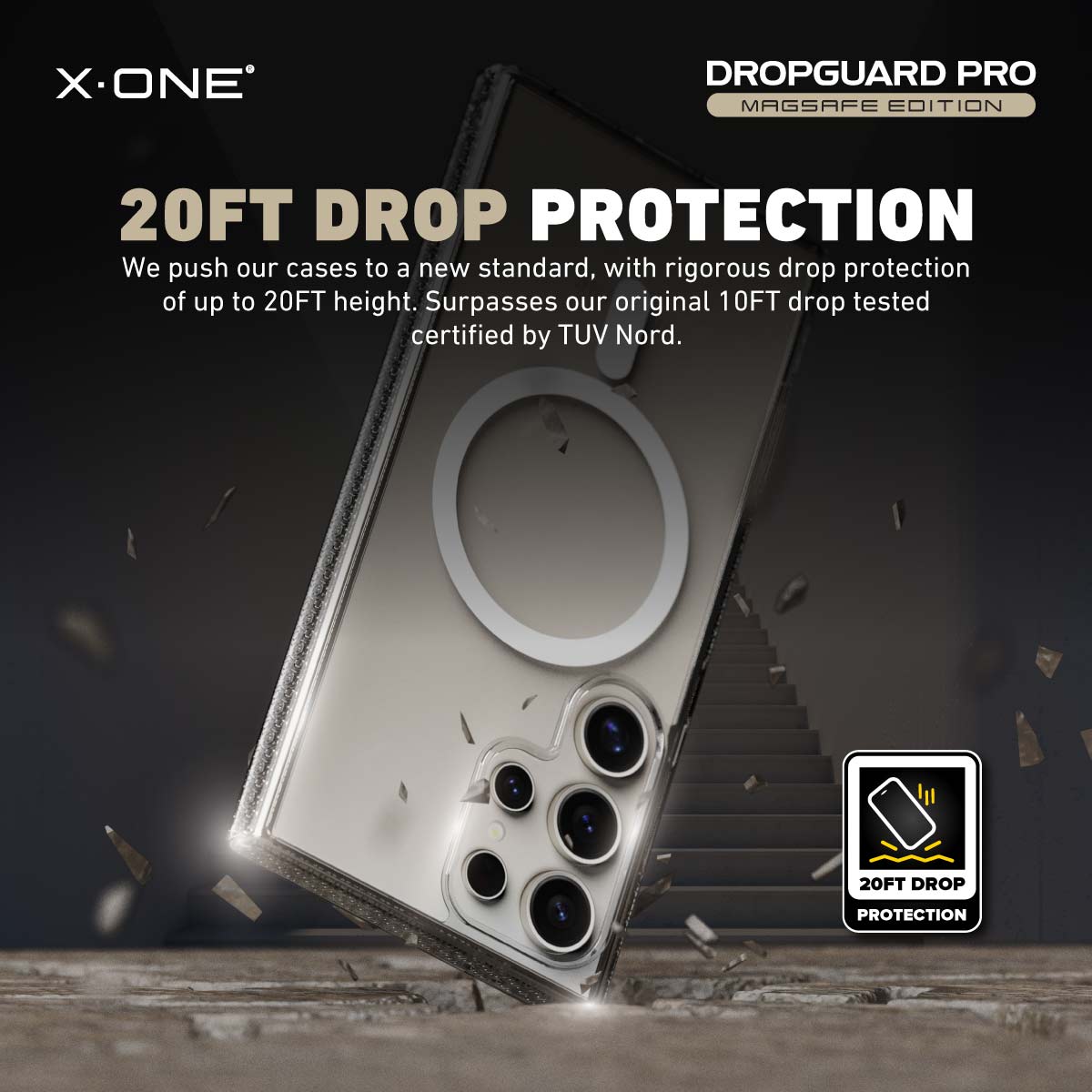 X.One® Dropguard Pro with EnduraClear (Magsafe Edition) Impact Protection Case for Galaxy S24 Ultra