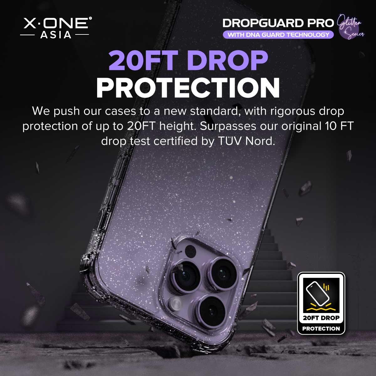 X.One® Dropguard Pro Glitter Series Impact Protection Casing for iPhone 14 Series