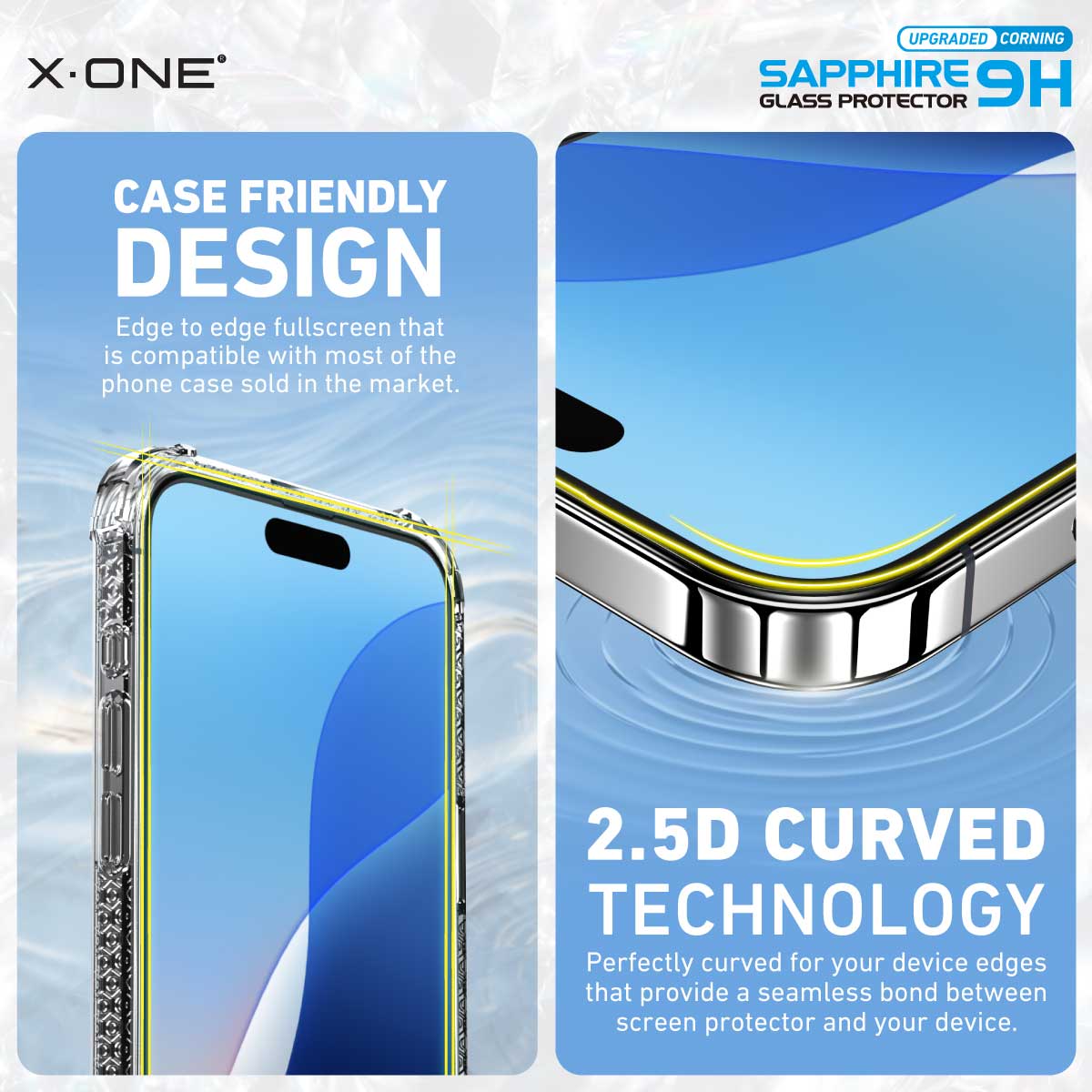 X.One® Sapphire Coated Corning Glass with Dust Free Installer Kit for iPhone