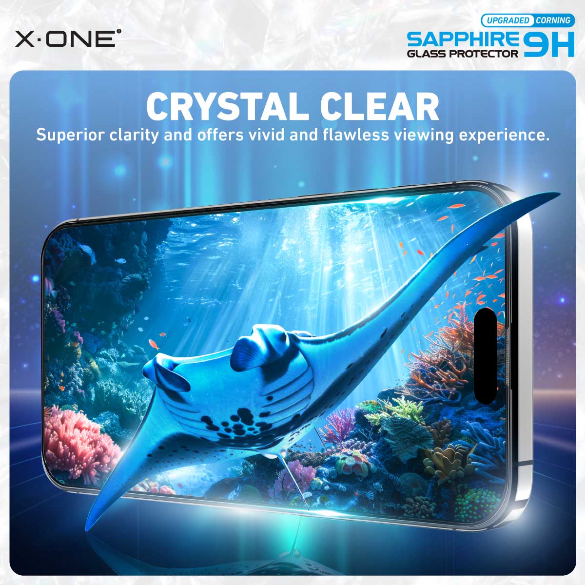 X.One® Sapphire Coated Corning Glass with Dust Free Installer Kit for iPhone