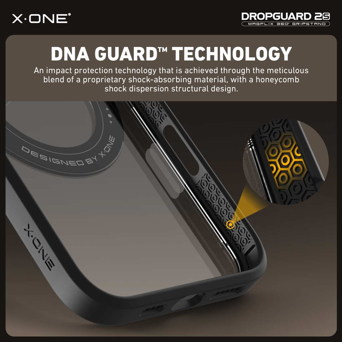 X.One Dropguard 2.0 with Gripstand Impact Protection Case for iPhone 16 Series | Magsafe Compatible