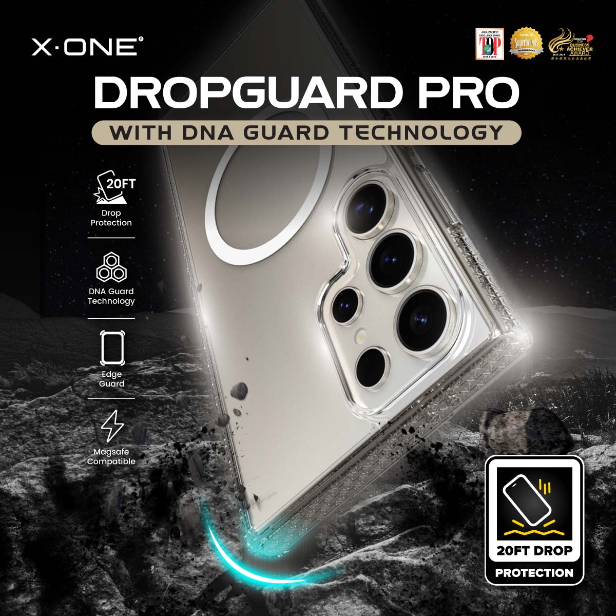 X.One® Dropguard Pro with EnduraClear (Magsafe Edition) Impact Protection Case for Galaxy S24 Ultra