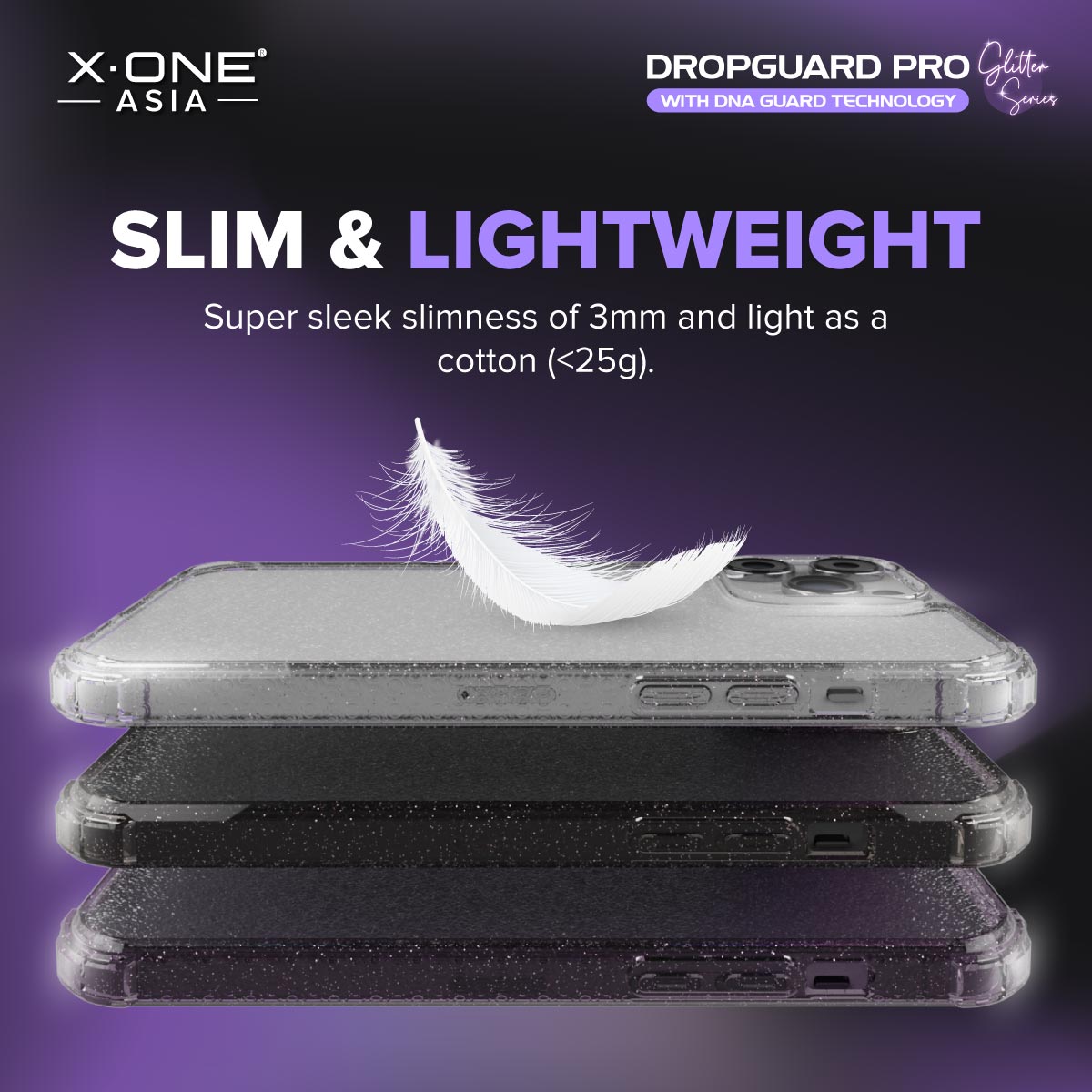 X.One® Dropguard Pro Glitter Series Impact Protection Casing for iPhone 14 Series