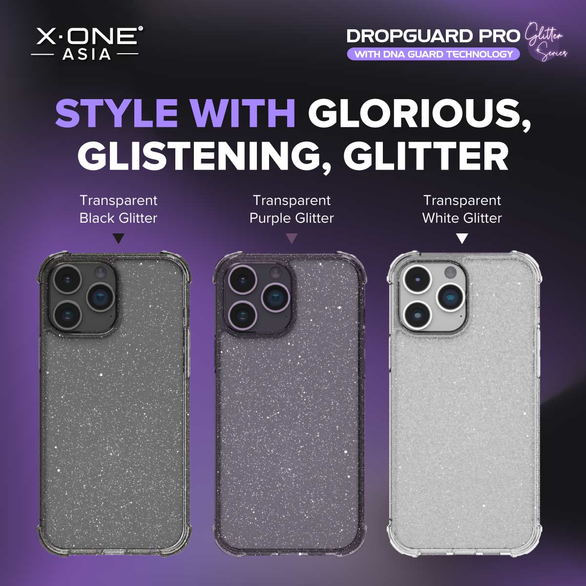 X.One® Dropguard Pro Glitter Series Impact Protection Casing for iPhone 14 Series