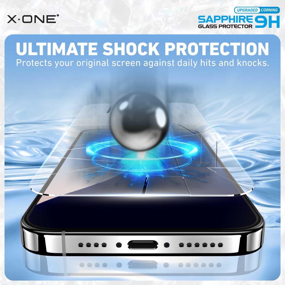 X.One® Sapphire Coated Corning Glass with Dust Free Installer Kit for iPhone