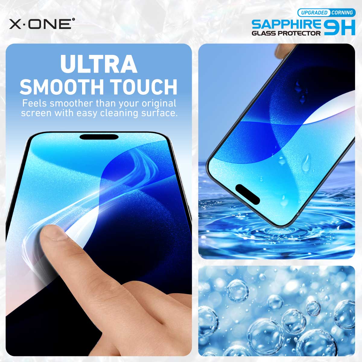 X.One® Sapphire Coated Corning Glass with Dust Free Installer Kit for iPhone